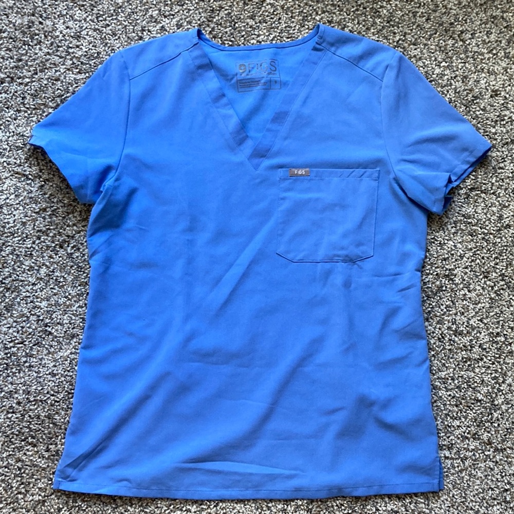FIGS Ceil Blue One Pocket Scrub Top